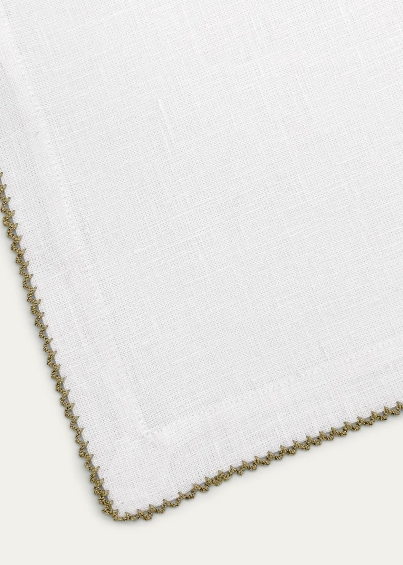 Tina Chen DesignsPicot Edge White & Green Napkin