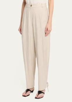ToccinElowen Pleated Pants with Ankle Ties