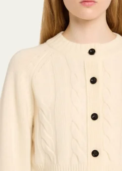 ToccinRita Cropped Wool and Cashmere Cable-Knit Cardigan