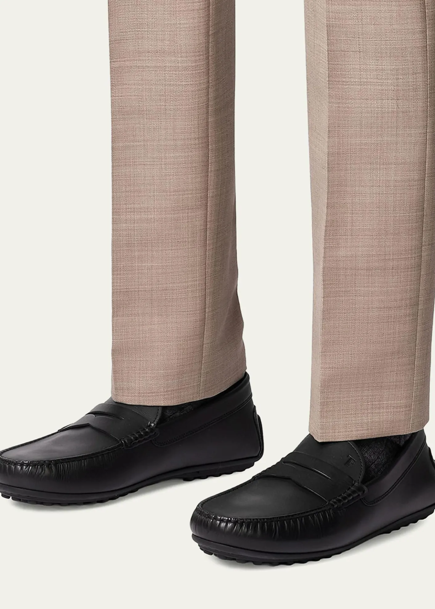 Tod'sMen's Leather Moc-Toe Penny Loafers