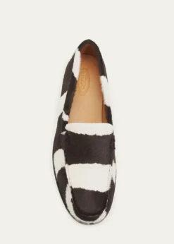 Tod'sMetal Dots Zebra-Printed Calf Hair Loafers