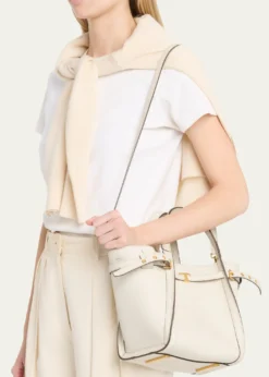 Tod'sSmall Timeless T Belted Leather Shopping Tote Bag