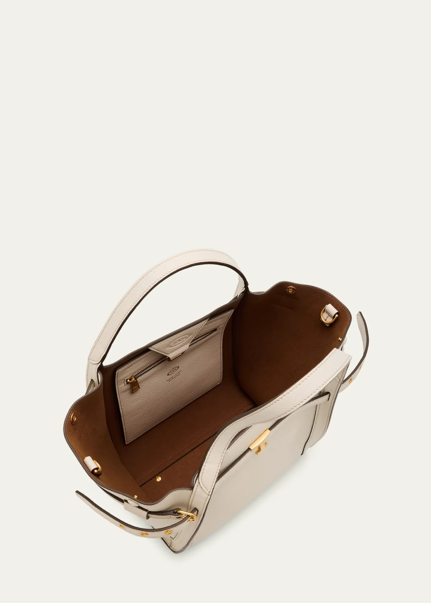 Tod'sSmall Timeless T Belted Leather Shopping Tote Bag