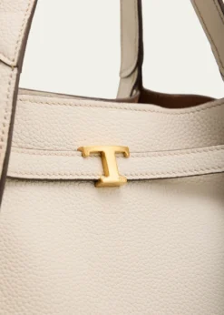 Tod'sSmall Timeless T Belted Leather Shopping Tote Bag