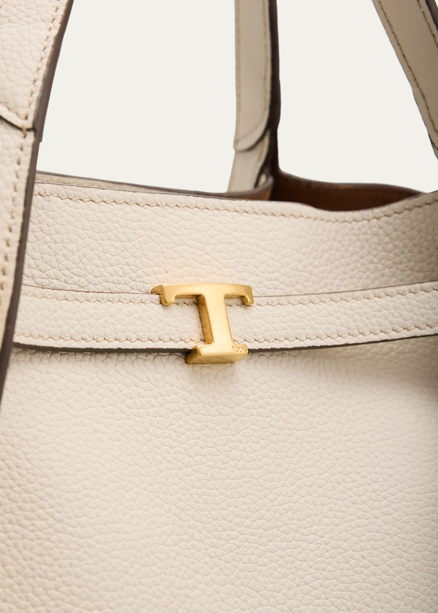 Tod'sSmall Timeless T Belted Leather Shopping Tote Bag