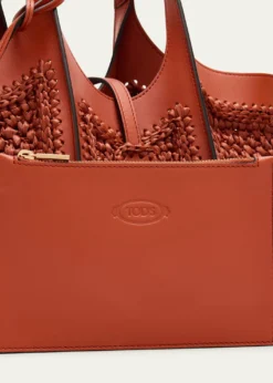Tod'sSmall T Timeless Raffia & Leather Shopping Bag