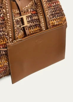 Tod'sT Timeless Raffia Shopping Tote Bag