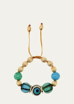 TOHUM DesignTohum One-of-a-Kind Charm Bracelet, Yellow-Turquoise
