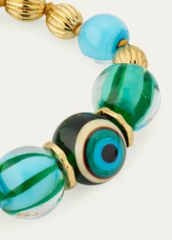 TOHUM DesignTohum One-of-a-Kind Charm Bracelet, Yellow-Turquoise