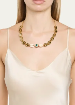 TOHUM DesignConcha Large Puka Necklace, Yellow