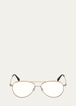 TOM FORDBlue Light Blocking Titanium Aviator Optical Glasses