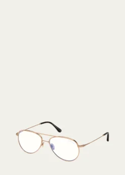 TOM FORDBlue Light Blocking Titanium Aviator Optical Glasses