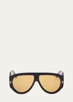 TOM FORDBronson T-Monogram Round Acetate Sunglasses