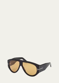 TOM FORDBronson T-Monogram Round Acetate Sunglasses