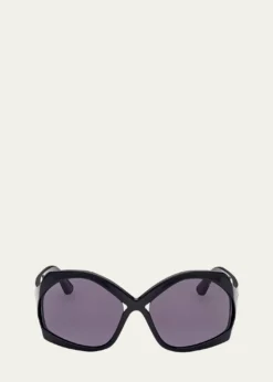 TOM FORDCheyenne Cross-Bridge Acetate Butterfly Sunglasses