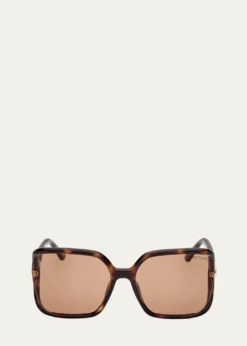 TOM FORDCut-Out Injected Plastic Rectangle Sunglasses