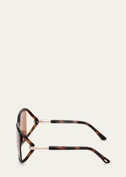 TOM FORDCut-Out Injected Plastic Rectangle Sunglasses