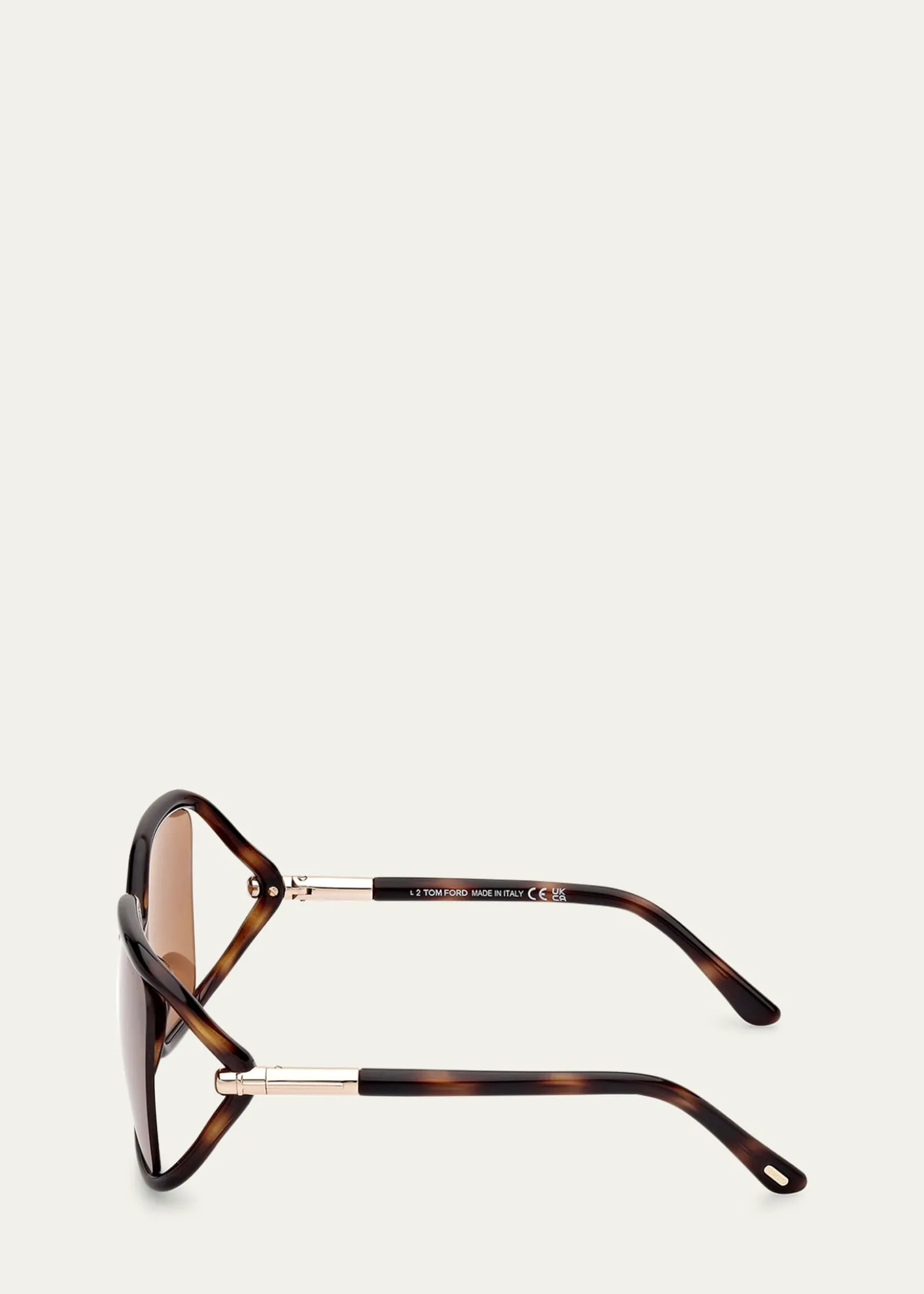 TOM FORDCut-Out Injected Plastic Rectangle Sunglasses