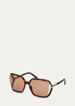 TOM FORDCut-Out Injected Plastic Rectangle Sunglasses