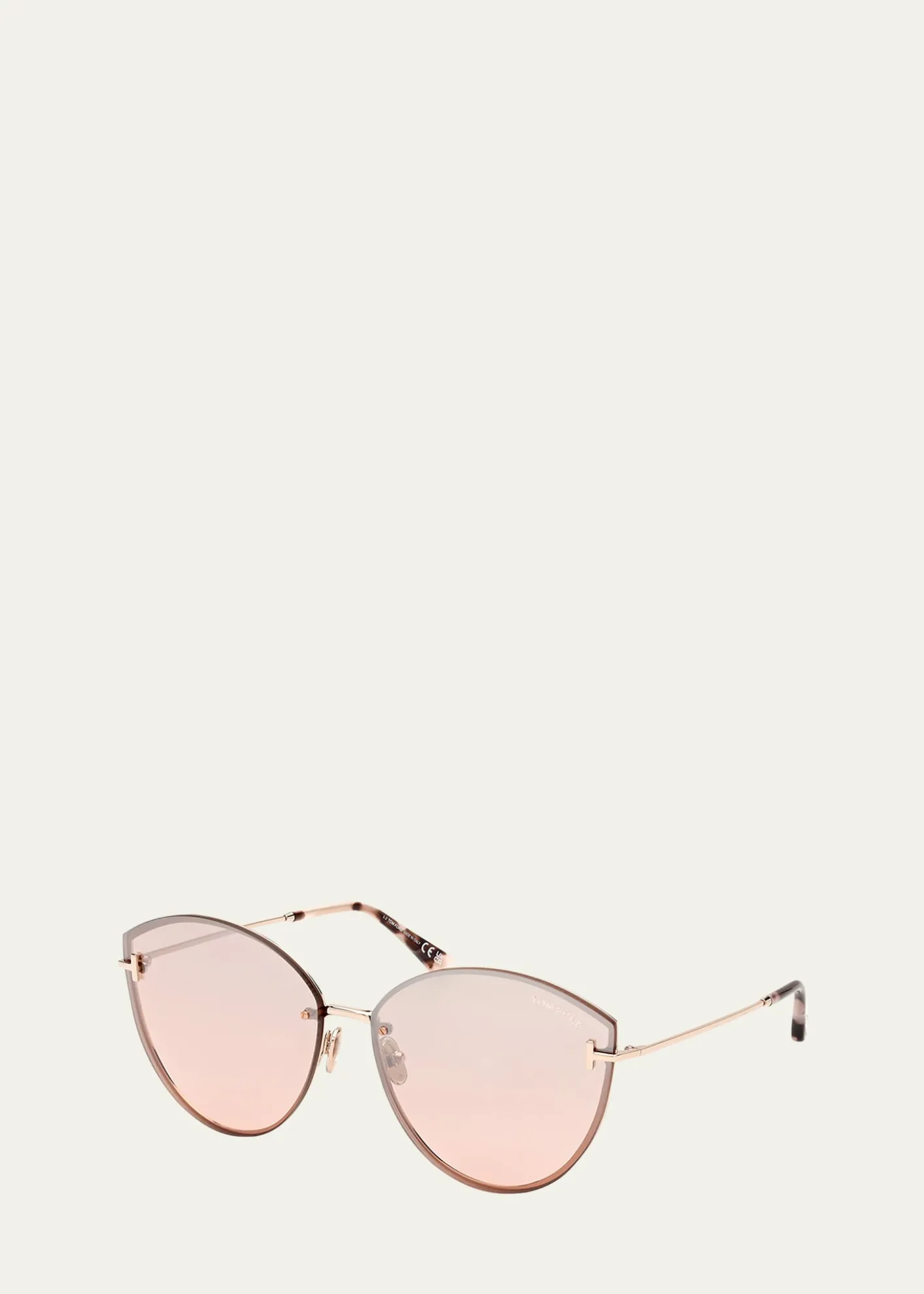 TOM FORDEvangeline Metal Cat-Eye Sunglasses