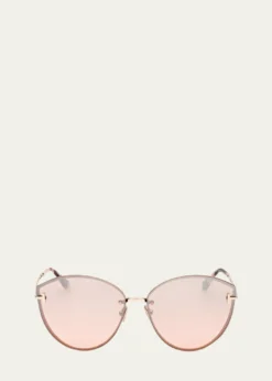 TOM FORDEvangeline Metal Cat-Eye Sunglasses