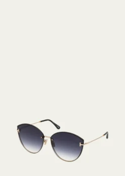 TOM FORDEvangeline Metal Cat-Eye Sunglasses