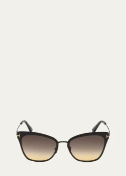 TOM FORDFaryn Dramatic Metal Cat-Eye Sunglasses