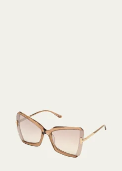 TOM FORDGia Semi-Rimless Butterfly Sunglasses