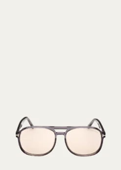 TOM FORDGrey Transparent Acetate Aviator Sunglasses