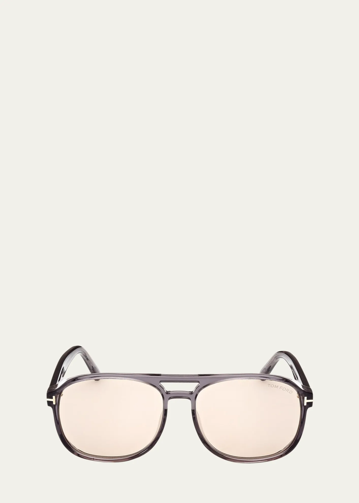 TOM FORDGrey Transparent Acetate Aviator Sunglasses