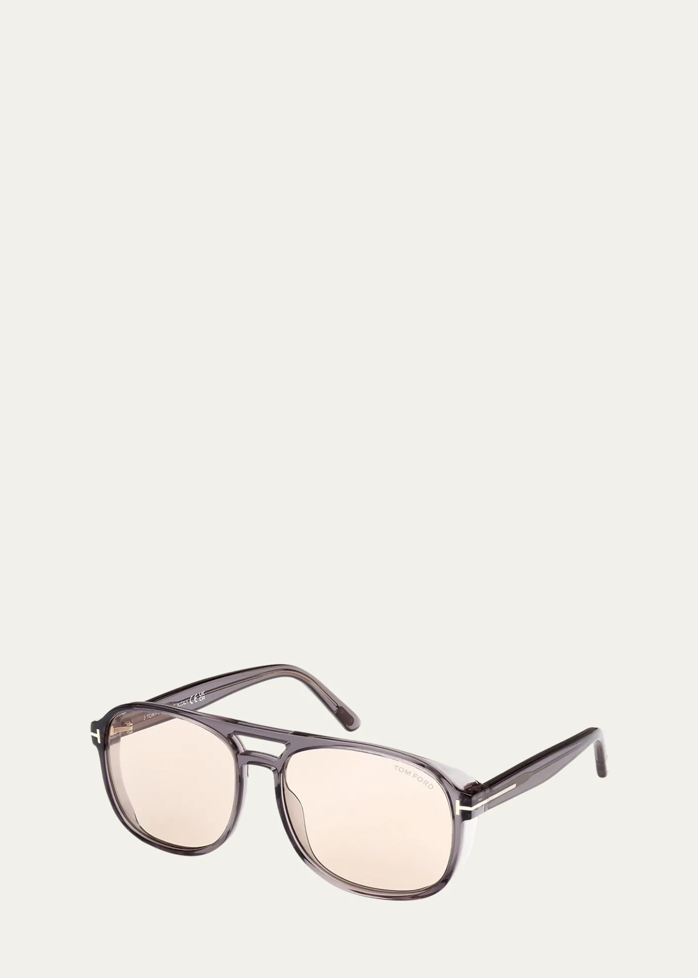 TOM FORDGrey Transparent Acetate Aviator Sunglasses