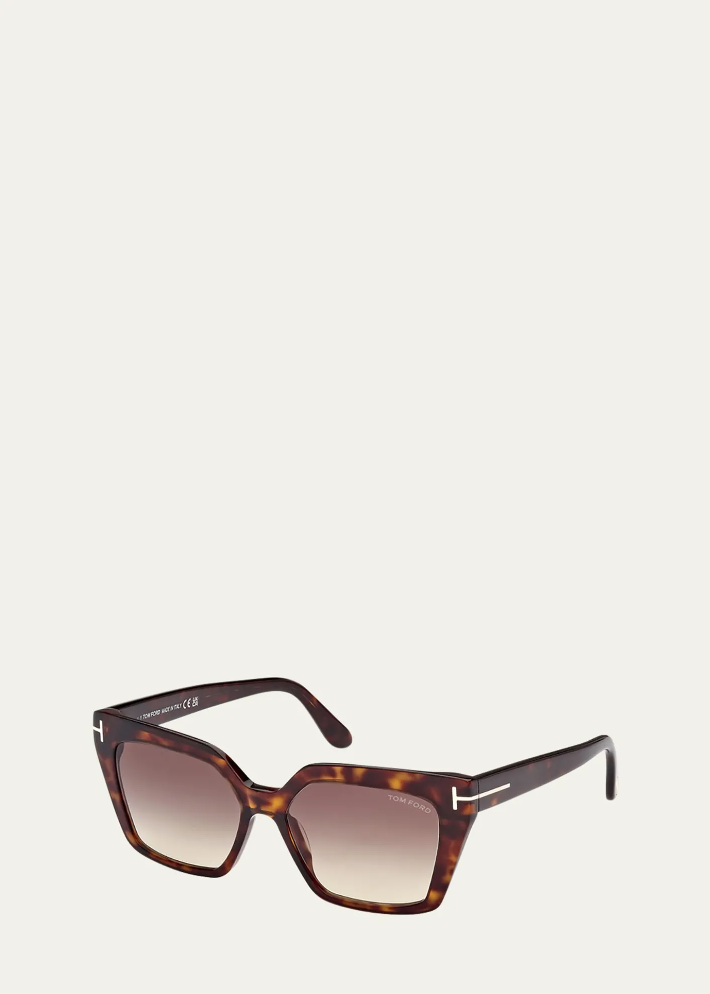 TOM FORDHavana Acetate Cat-Eye Sunglasses