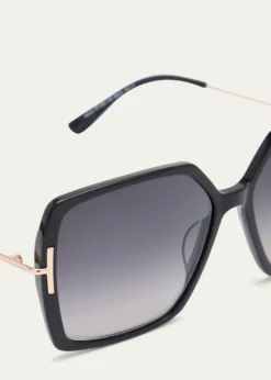 TOM FORDJoanna Mixed-Media Butterfly Sunglasses