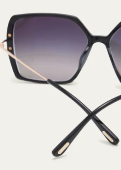 TOM FORDJoanna Mixed-Media Butterfly Sunglasses