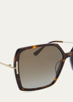 TOM FORDJoanna Mixed-Media Butterfly Sunglasses