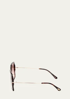 TOM FORDJoanna Mixed-Media Butterfly Sunglasses