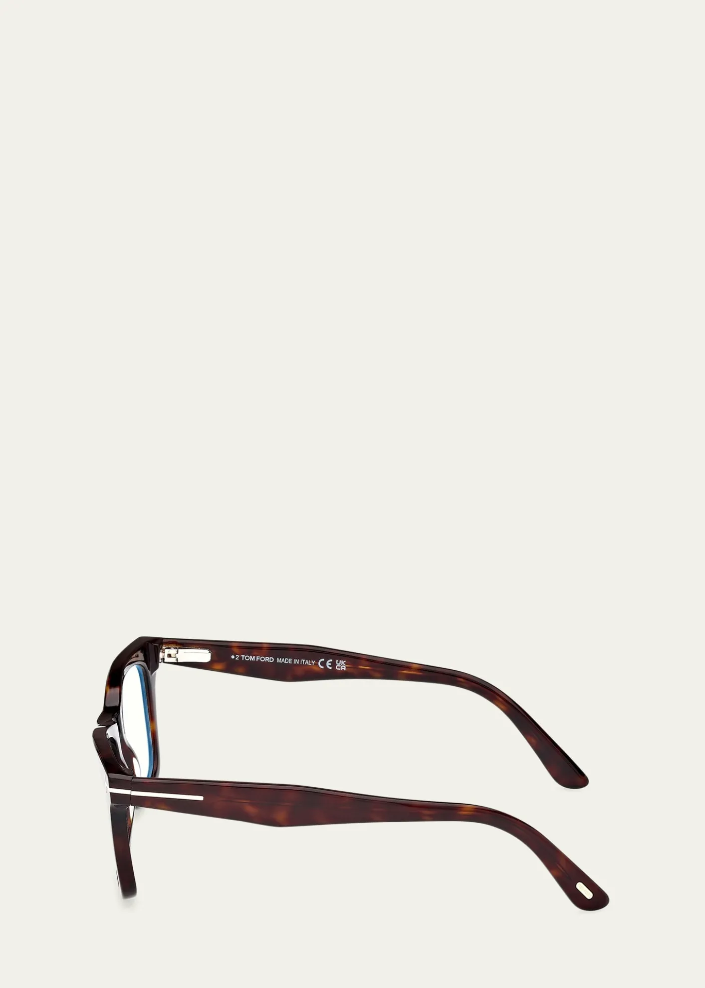 TOM FORDMen's Blue Light-Blocking Square Glasses with Clip-On Lenses