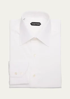 TOM FORDMen's Cotton Point-Collar Dress Shirt