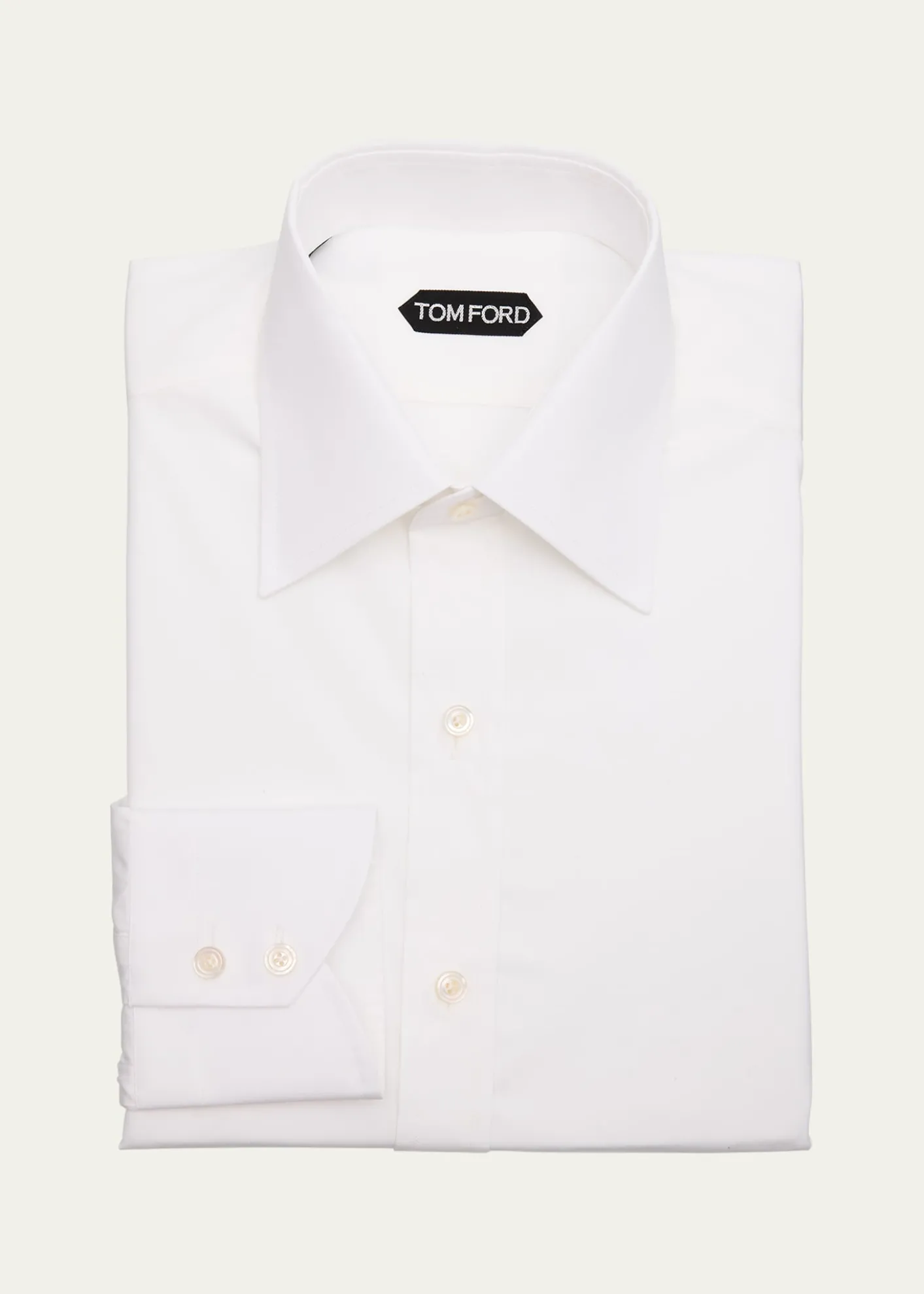 TOM FORDMen's Cotton Point-Collar Dress Shirt