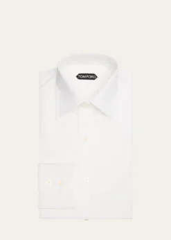 TOM FORDMen's Cotton Point-Collar Dress Shirt