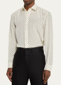 TOM FORDMen's Crepe de Chine Silk Paisley Dress Shirt