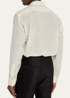 TOM FORDMen's Crepe de Chine Silk Paisley Dress Shirt