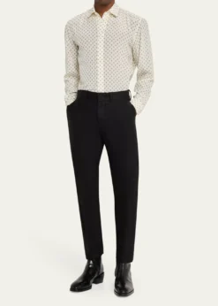 TOM FORDMen's Crepe de Chine Silk Paisley Dress Shirt