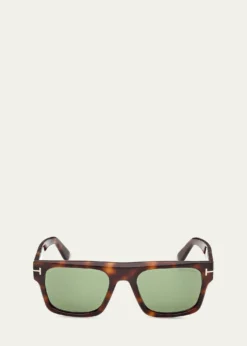 TOM FORDMen's Cyrus 02 53mm Square Acetate Sunglasses
