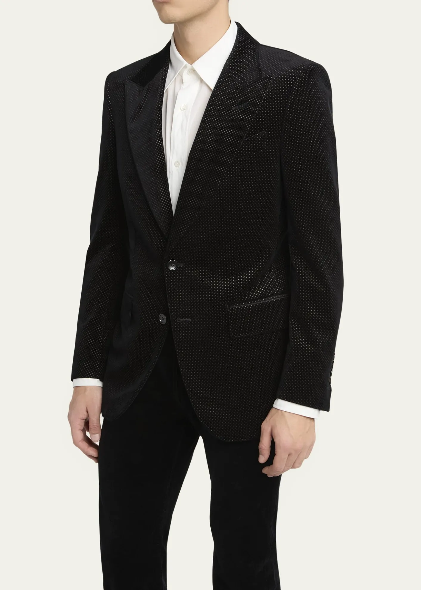 TOM FORDMen's Dyllan Velvet Polka Dot Dinner Jacket