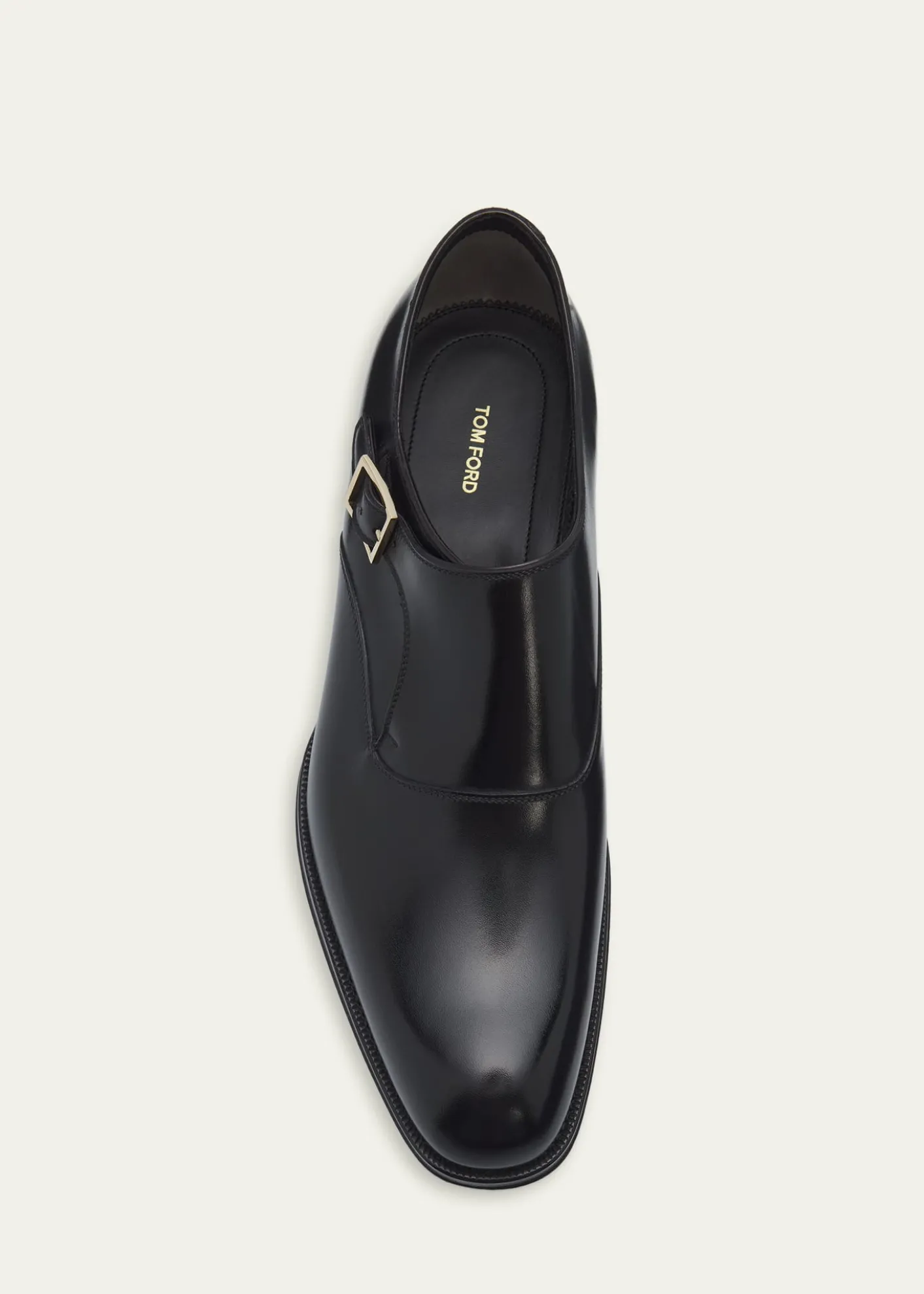 TOM FORDMen's Edgar Burnished Leather Monk-Strap Loafers