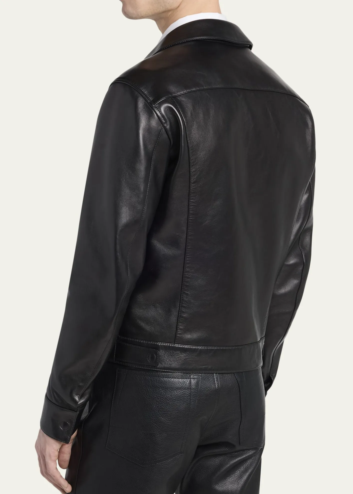 TOM FORDMen's Full-Zip Grained Leather Jacket