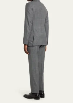 TOM FORDMen's Herringbone Wool Prince of Wales Peak-Lapel Suit