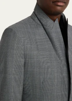 TOM FORDMen's Herringbone Wool Prince of Wales Peak-Lapel Suit