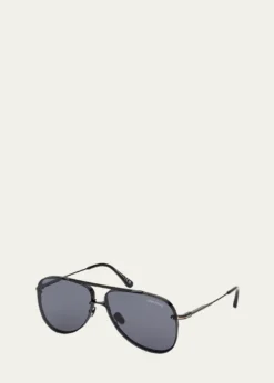 TOM FORDMen's Leon Metal Aviator Sunglasses